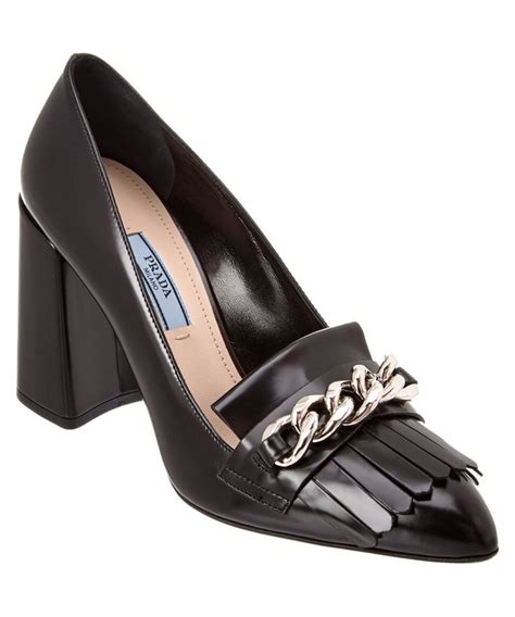 prada patent leather block heel pumps|prada calzature donna heels.